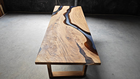 Epoxy Table, Live Edge Epoxy Table, Walnut Resin River Table, 24112804