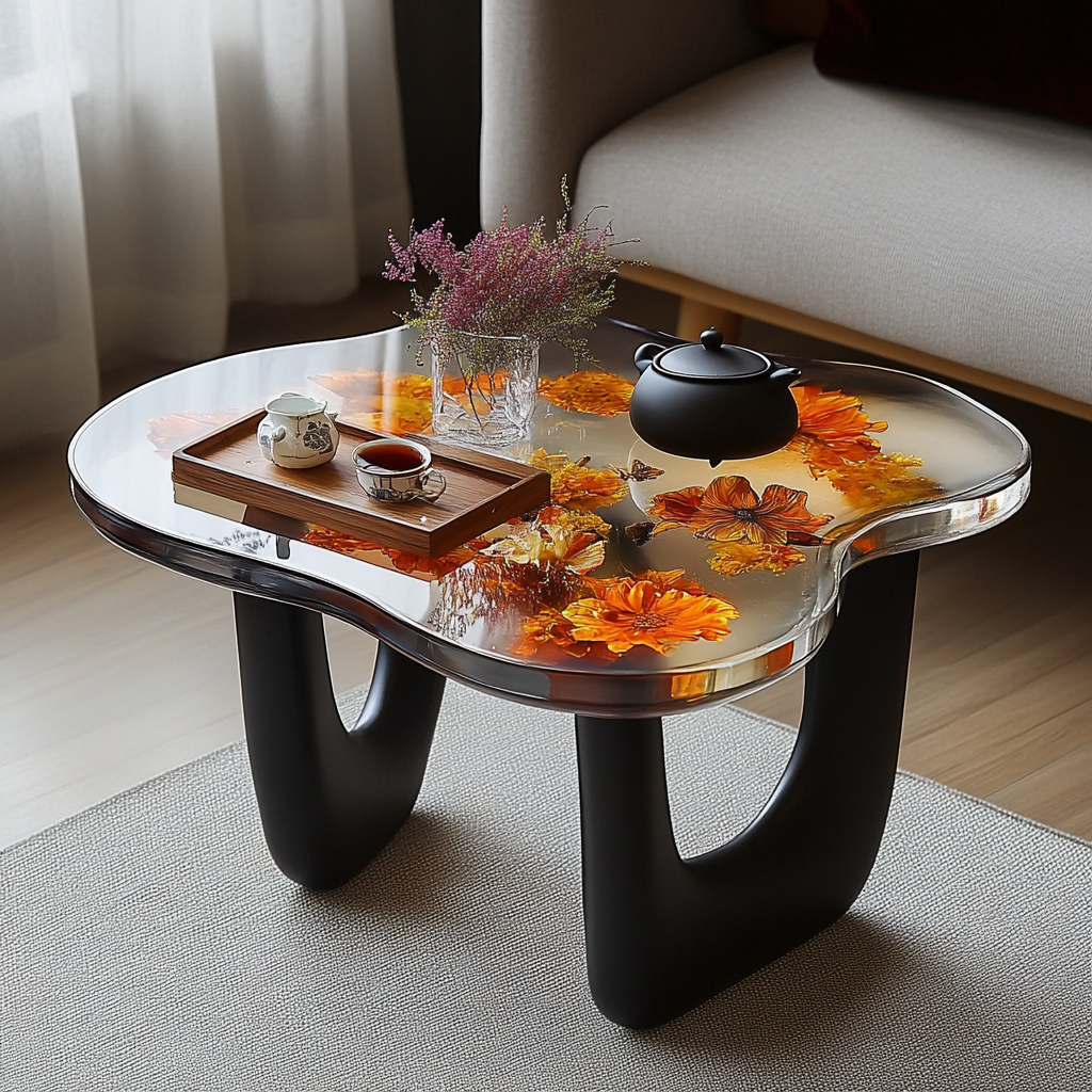 Epoxy Table, Live Edge Epoxy Table,  Resin River Table, 25050996010