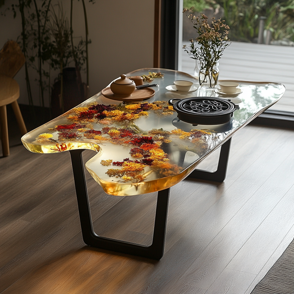 Epoxy Table, Live Edge Epoxy Table,  Resin River Table, 2505119514