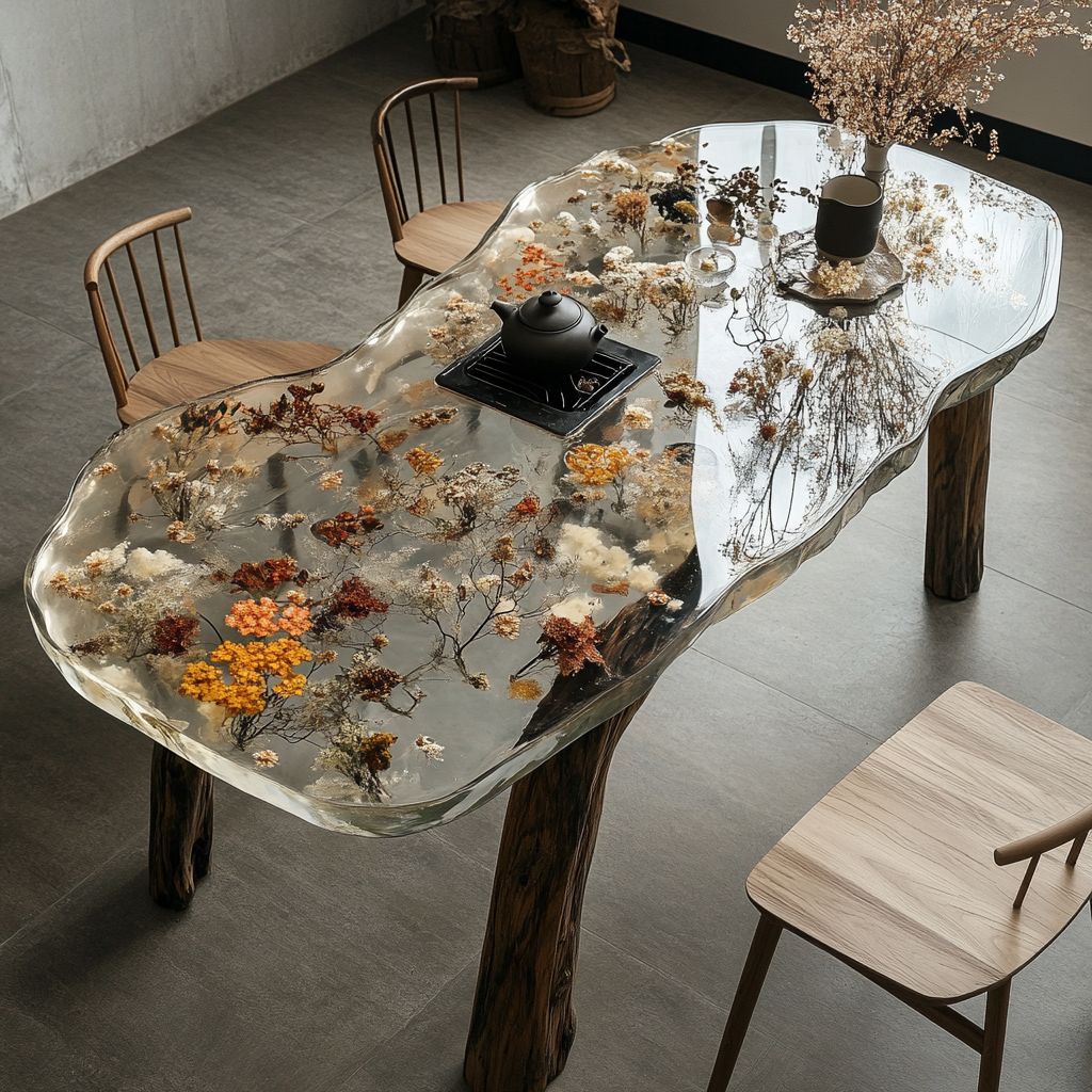 Epoxy Table, Live Edge Epoxy Table,  Resin River Table, 2505119516