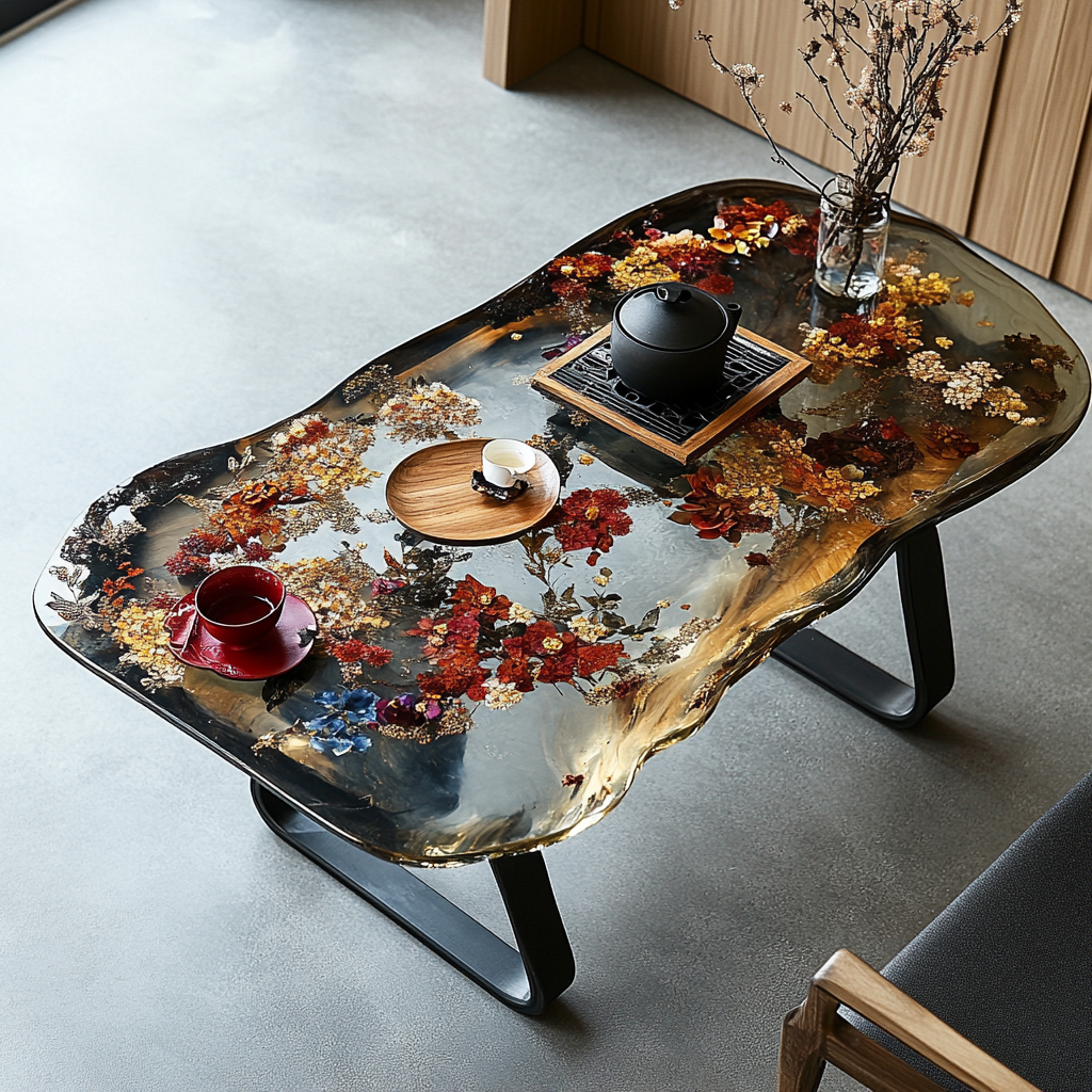 Epoxy Table, Live Edge Epoxy Table,  Resin River Table, 2505119505
