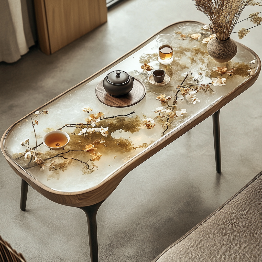 Epoxy Table, Live Edge Epoxy Table,  Resin River Table, 2505119505