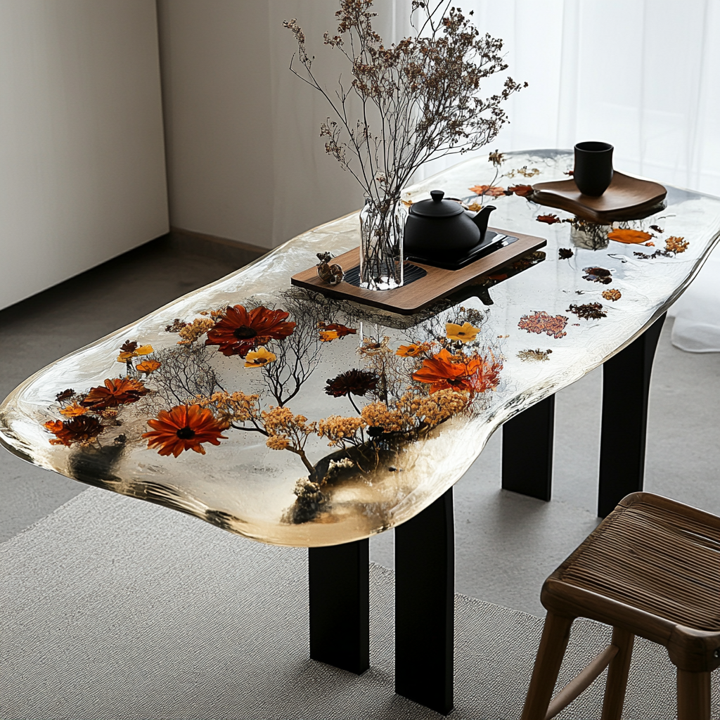Epoxy Table, Live Edge Epoxy Table,  Resin River Table, 2505119516