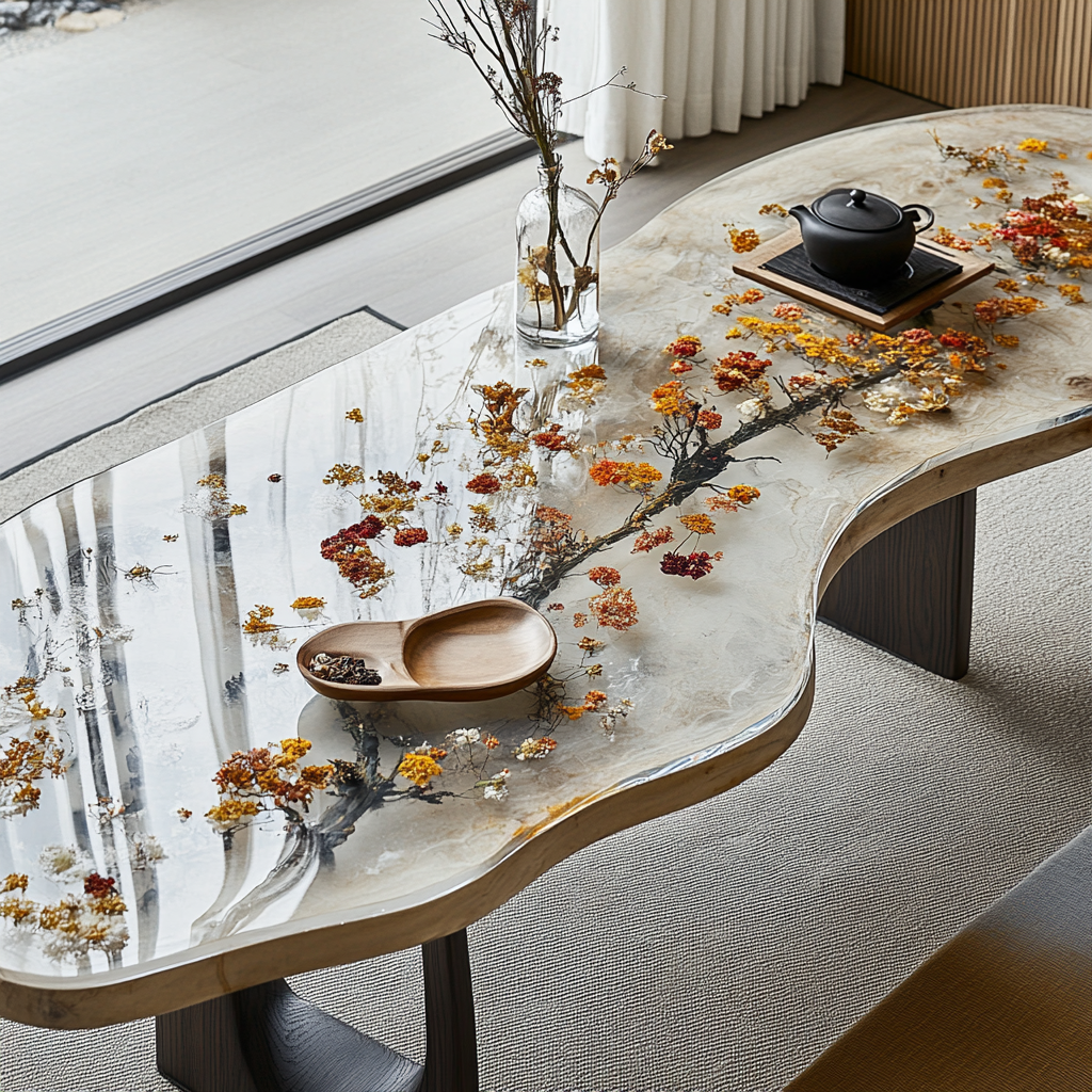Epoxy Table, Live Edge Epoxy Table,  Resin River Table, 2505119504