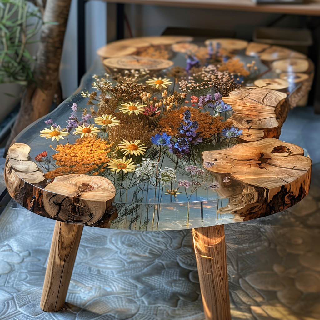 Epoxy Table, Live Edge Epoxy Table,  Resin River Table, 2505099001