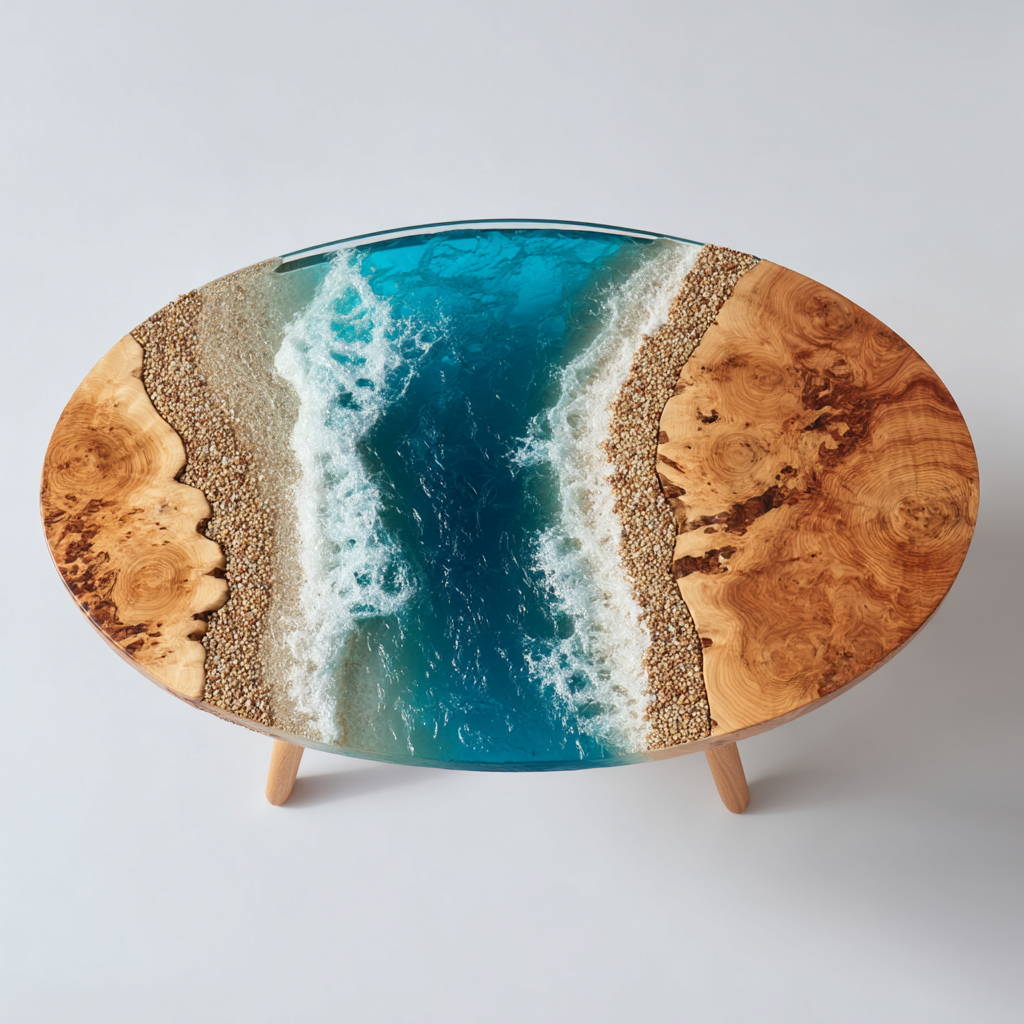 Epoxy Table, Live Edge Epoxy Table,  Resin River Table, 250511109