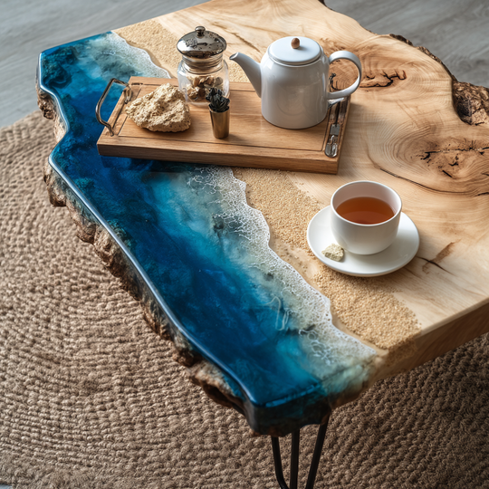 Epoxy Table, Live Edge Epoxy Table,  Resin River Table, 250511116