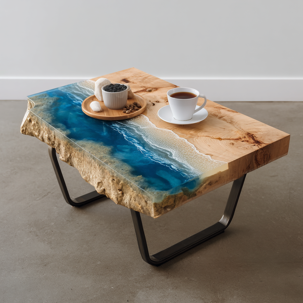 Epoxy Table, Live Edge Epoxy Table,  Resin River Table, 250511116