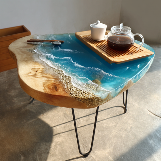 Epoxy Table, Live Edge Epoxy Table,  Resin River Table, 250511112