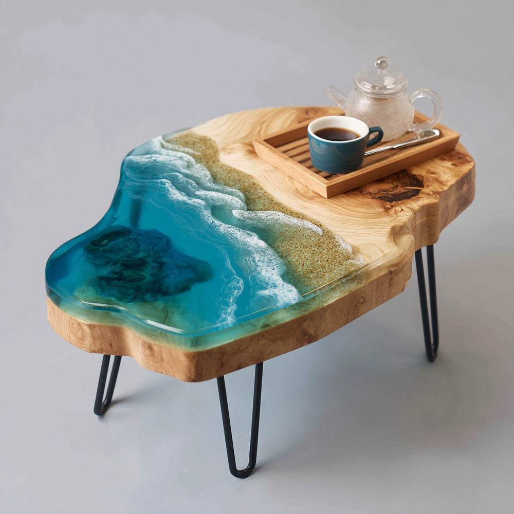 Epoxy Table, Live Edge Epoxy Table,  Resin River Table, 250511112