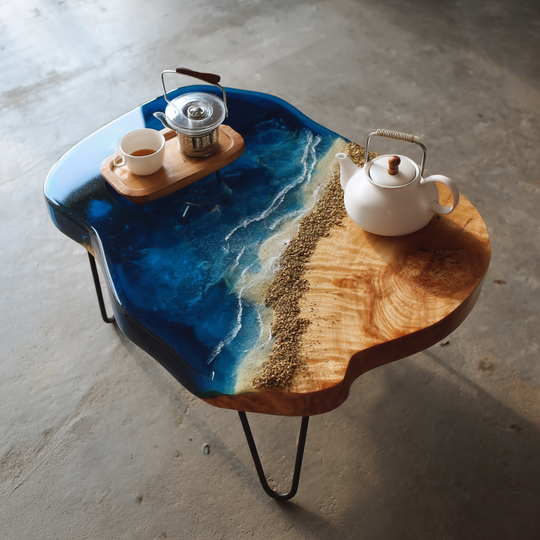 Epoxy Table, Live Edge Epoxy Table,  Resin River Table, 250511112