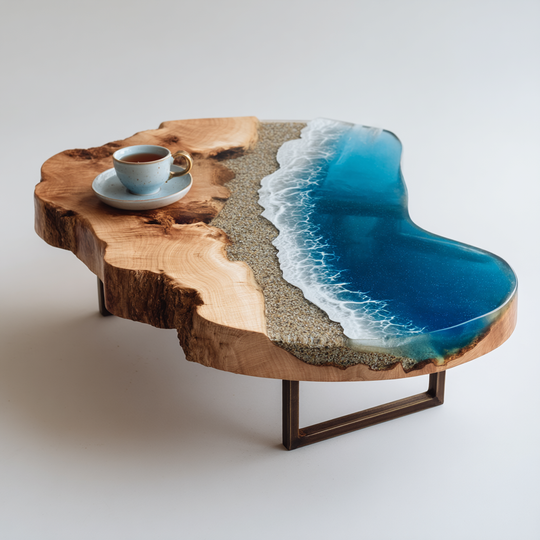 Epoxy Table, Live Edge Epoxy Table,  Resin River Table, 250511109
