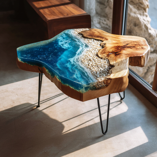 Epoxy Table, Live Edge Epoxy Table,  Resin River Table, 250511111