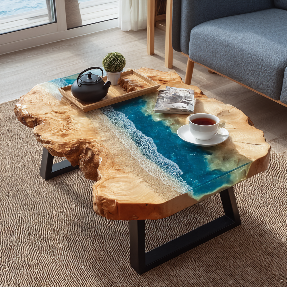 Epoxy Table, Live Edge Epoxy Table,  Resin River Table, 250511109