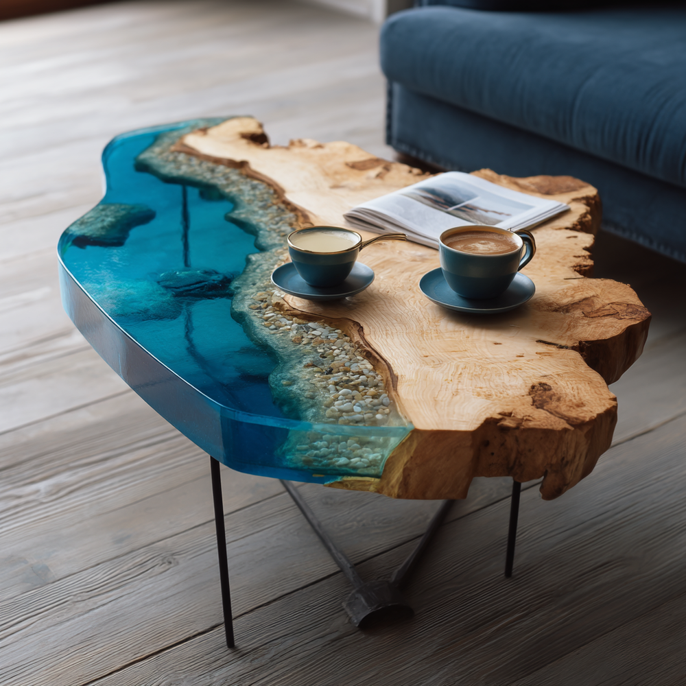 Epoxy Table, Live Edge Epoxy Table,  Resin River Table, 250511113