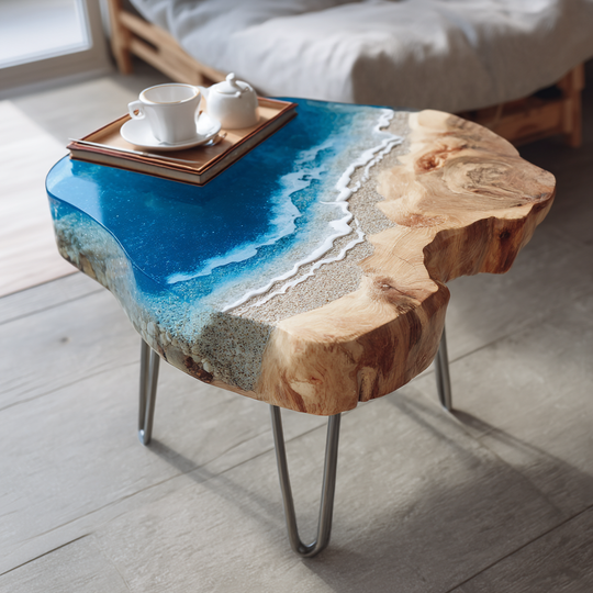 Epoxy Table, Live Edge Epoxy Table,  Resin River Table, 250511114