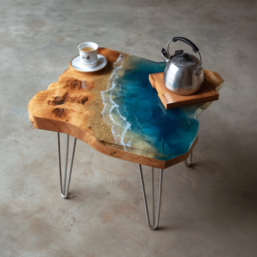 Epoxy Table, Live Edge Epoxy Table,  Resin River Table, 250511114