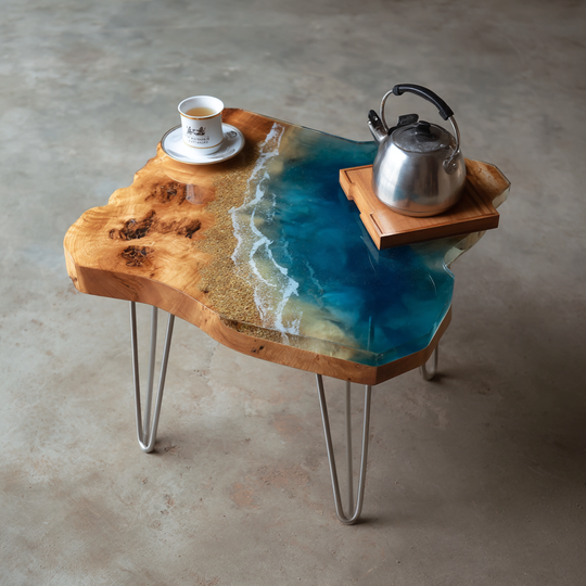 Epoxy Table, Live Edge Epoxy Table,  Resin River Table, 250511114
