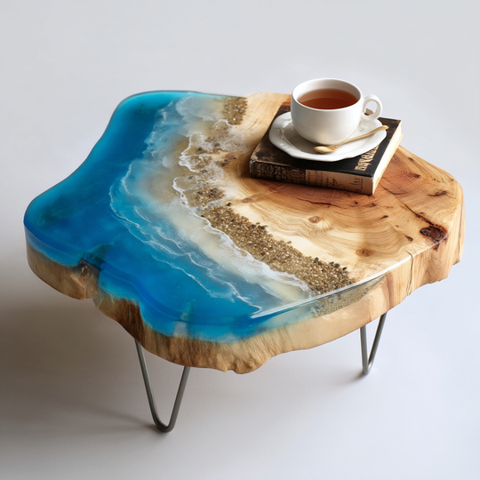 Epoxy Table, Live Edge Epoxy Table,  Resin River Table, 250511114