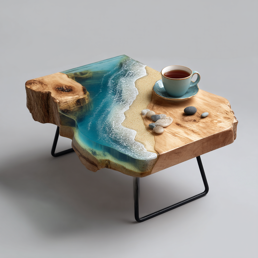 Epoxy Table, Live Edge Epoxy Table,  Resin River Table, 250511115