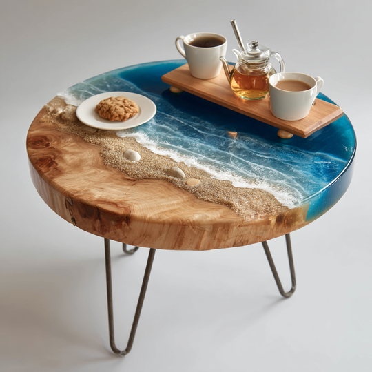 Epoxy Table, Live Edge Epoxy Table,  Resin River Table, 250511101