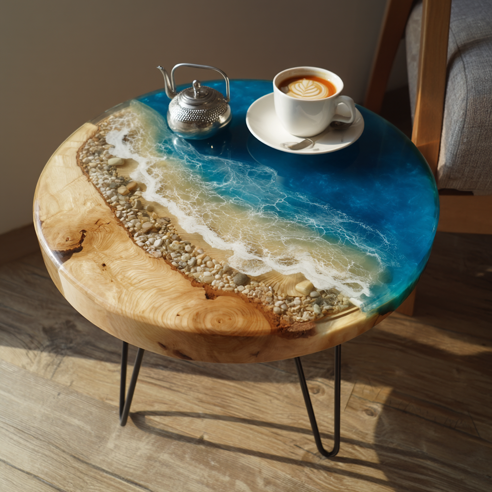Epoxy Table, Live Edge Epoxy Table,  Resin River Table, 250511101