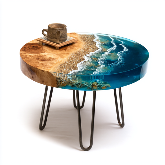 Epoxy Table, Live Edge Epoxy Table,  Resin River Table, 250511101