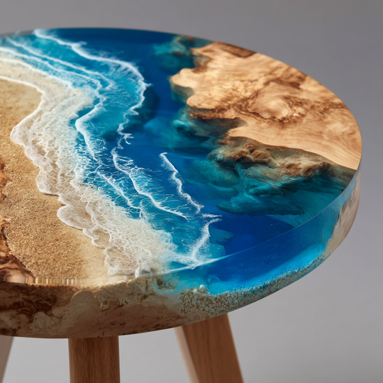 Epoxy Table, Live Edge Epoxy Table,  Resin River Table, 250511100