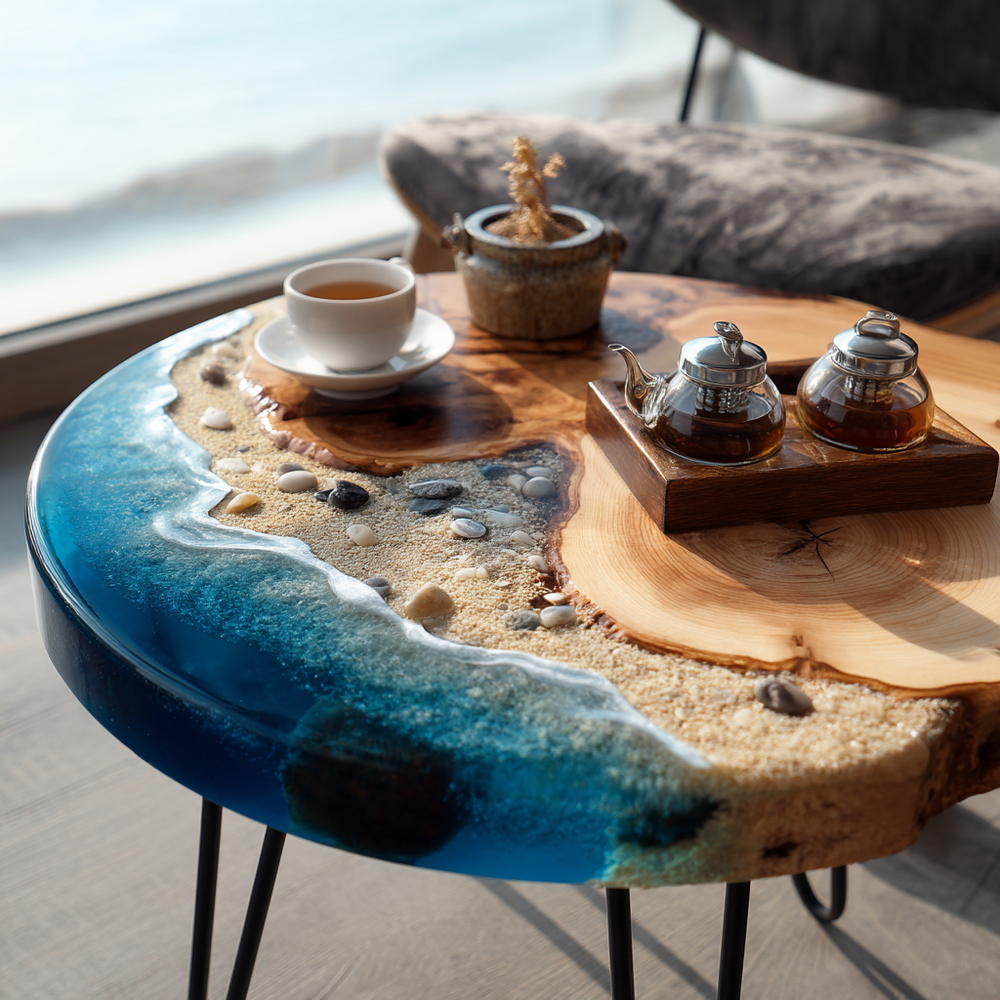 Epoxy Table, Live Edge Epoxy Table,  Resin River Table, 250511102