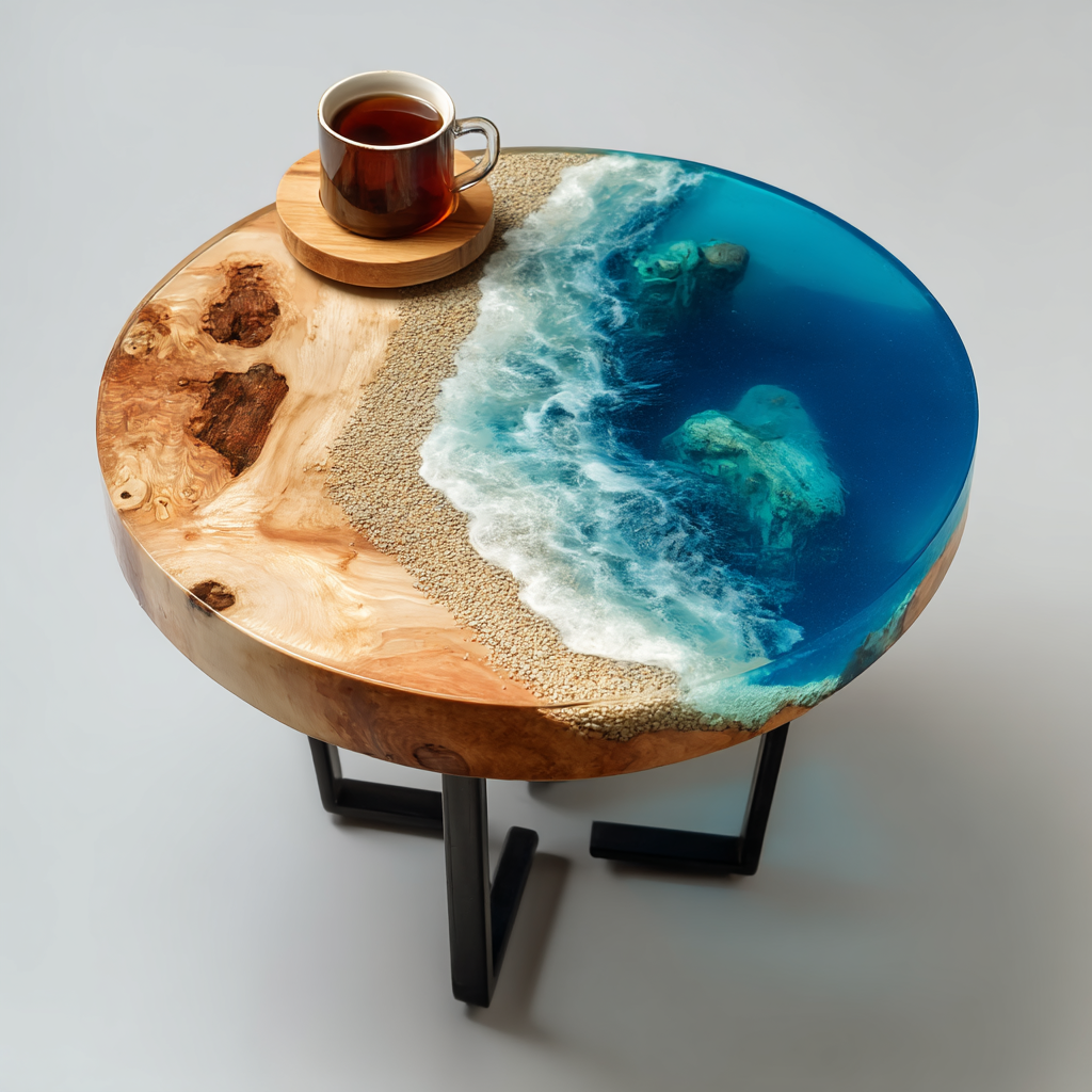 Epoxy Table, Live Edge Epoxy Table,  Resin River Table, 250511102