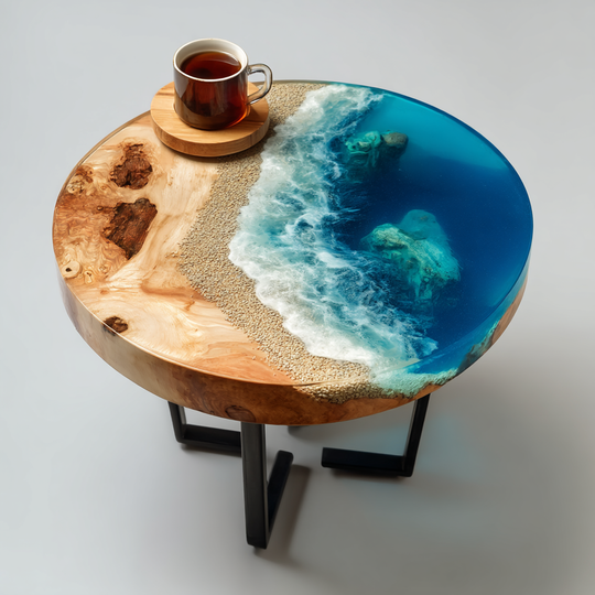 Epoxy Table, Live Edge Epoxy Table,  Resin River Table, 250511102