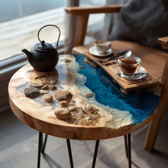 Epoxy Table, Live Edge Epoxy Table,  Resin River Table, 250511103
