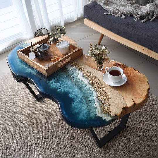 Epoxy Table, Live Edge Epoxy Table,  Resin River Table, 250511116