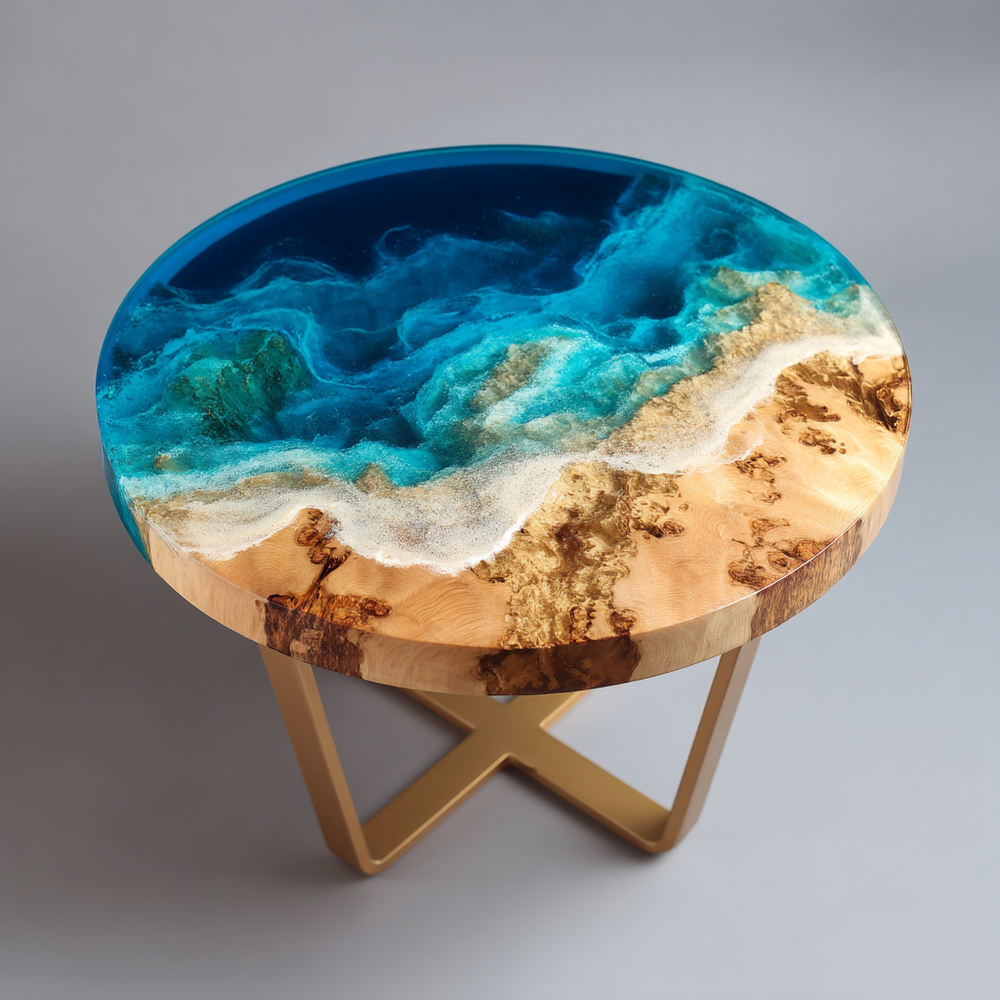 Epoxy Table, Live Edge Epoxy Table,  Resin River Table, 250511104