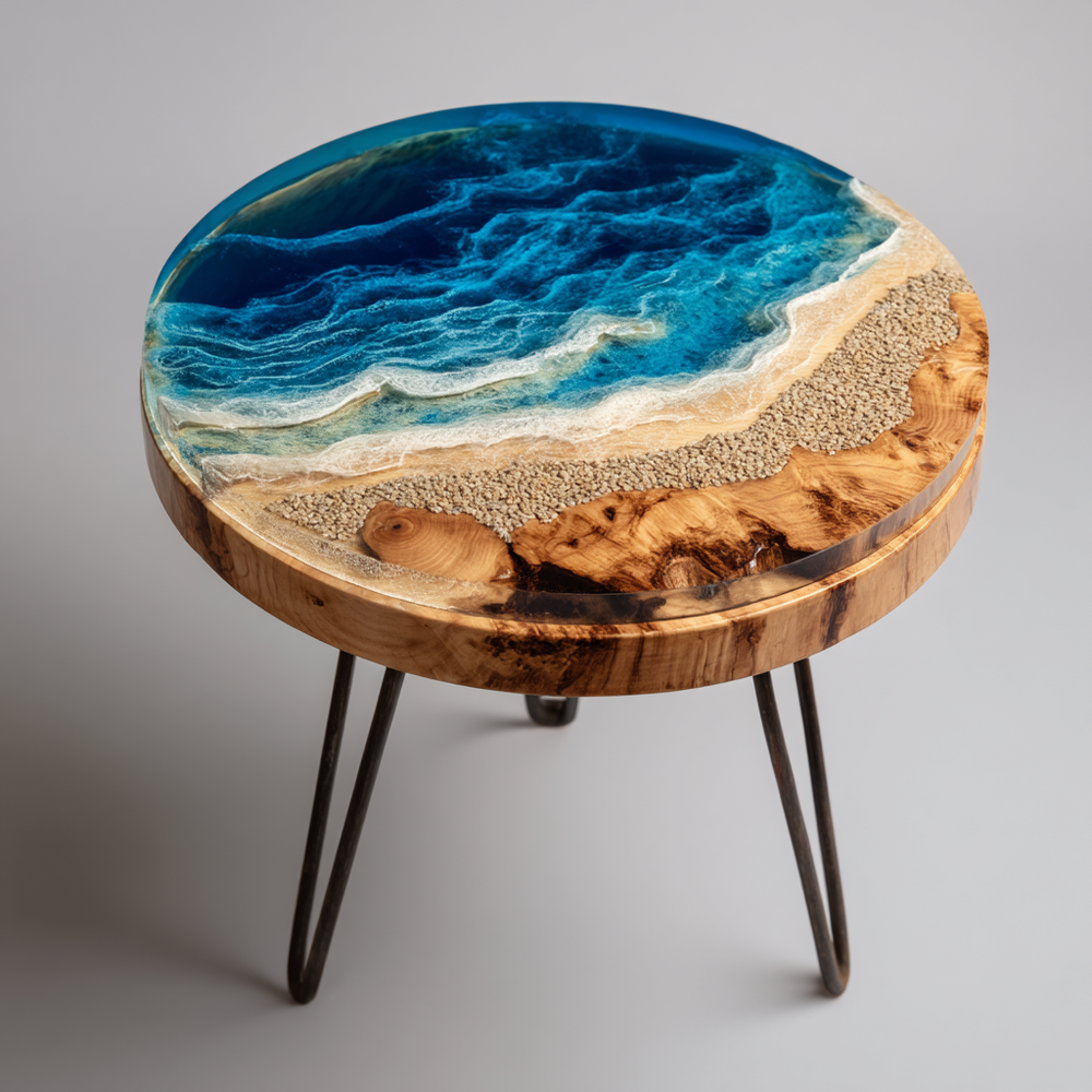 Epoxy Table, Live Edge Epoxy Table,  Resin River Table, 250511103