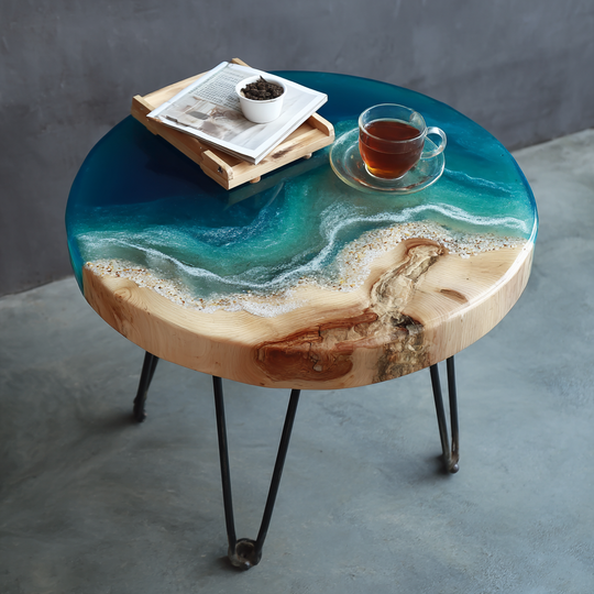 Epoxy Table, Live Edge Epoxy Table,  Resin River Table, 250511103