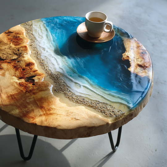 Epoxy Table, Live Edge Epoxy Table,  Resin River Table, 250511103