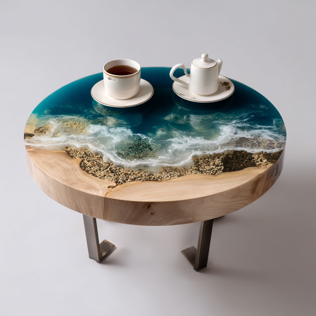 Epoxy Table, Live Edge Epoxy Table,  Resin River Table, 250511104