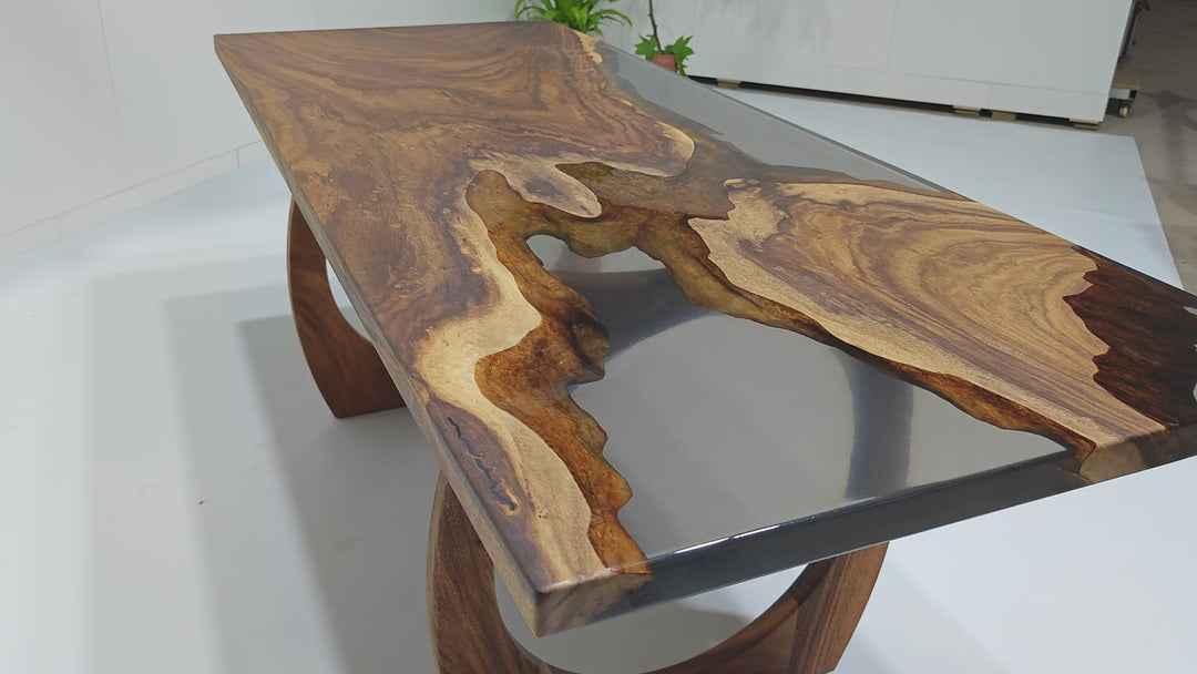 Epoxy Table, Live Edge Epoxy Table, Walnut Resin River Table, 2304119