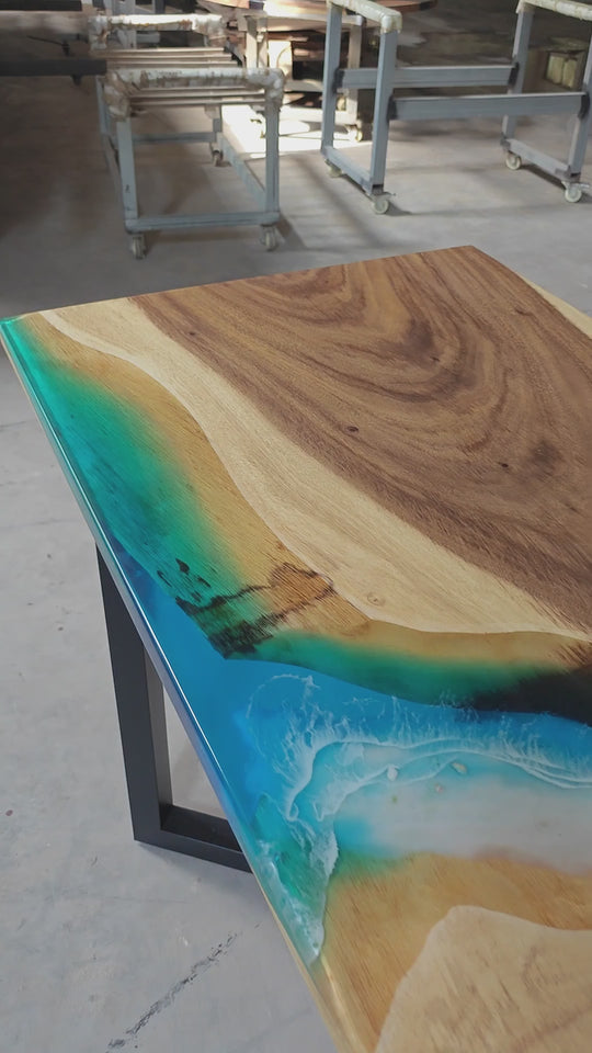 Epoxy Table, Live Edge Epoxy Table, Walnut Resin River Table, 24083385