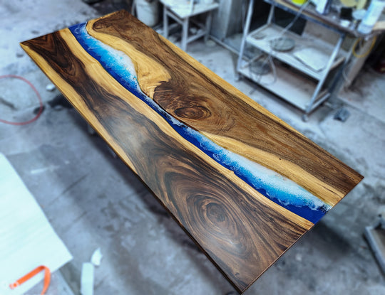 Epoxy Table, Live Edge Epoxy Table, Walnut Resin River Table, Custom Design