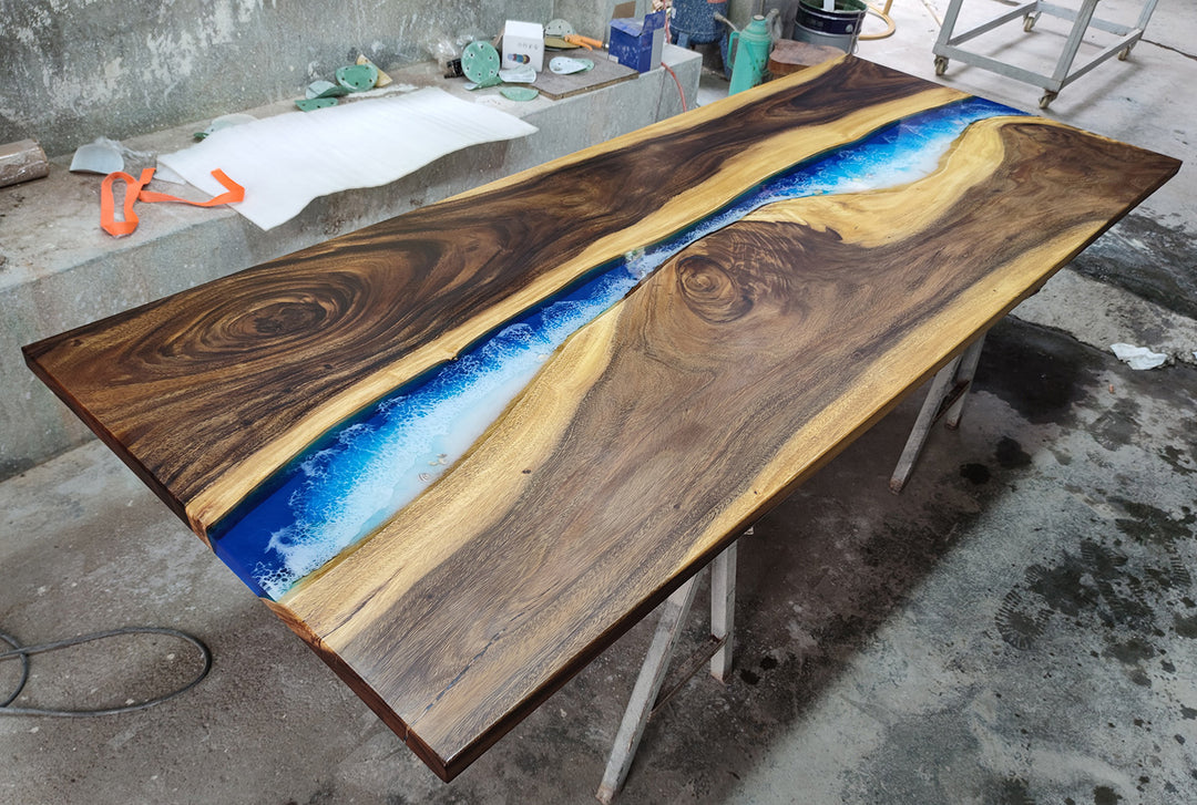 Epoxy Table, Live Edge Epoxy Table, Walnut Resin River Table, Custom Design