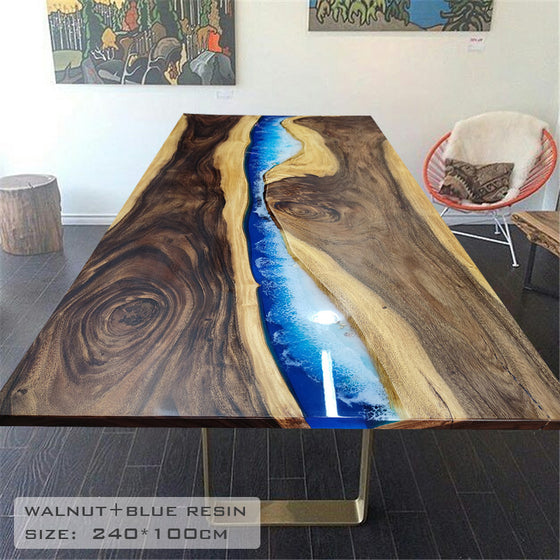 Epoxy Table, Live Edge Epoxy Table, Walnut Resin River Table, Custom Design