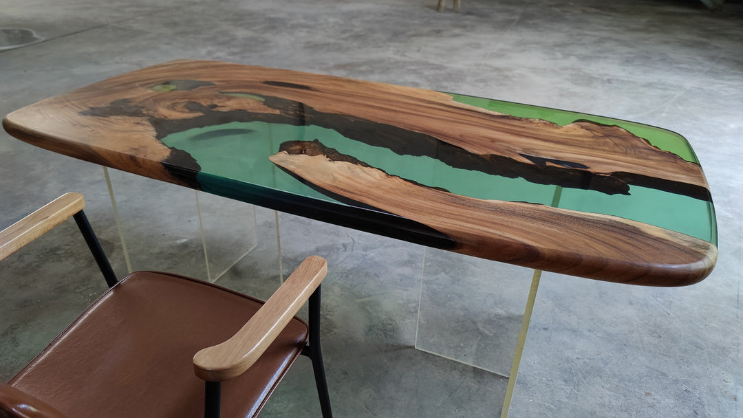 Epoxy Table, Live Edge Epoxy Table, Walnut Resin River Table, Custom Design