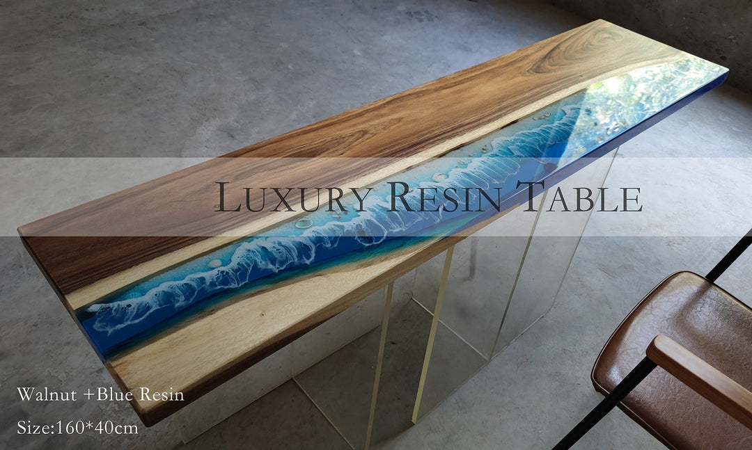 Bar Table, High Bar Table, Epoxy Resin Ocean Table, Entryway Table, Resin Waves Art, Long Buffet Bar, Coffee Office Meeting Pub High Top