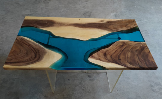 Epoxy Table, Live Edge Epoxy Table, Walnut Resin River Table, Custom Design